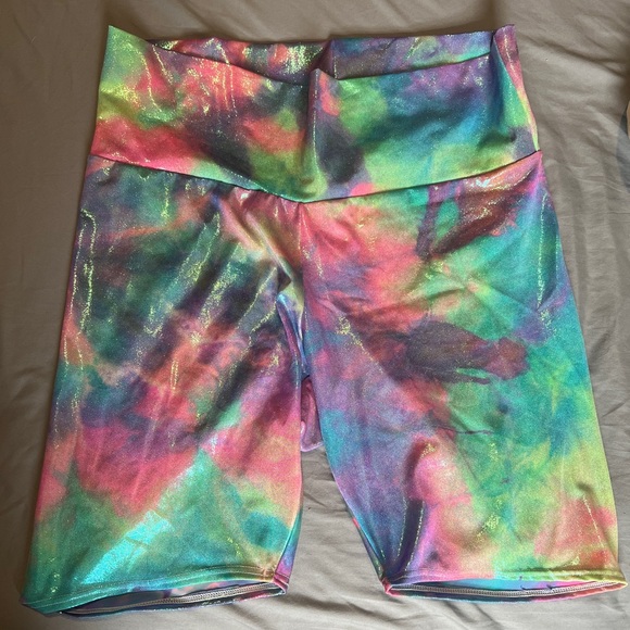 Coquetry Clothing HolographicHigh Waist Bike Shorts - Picture 1 of 3